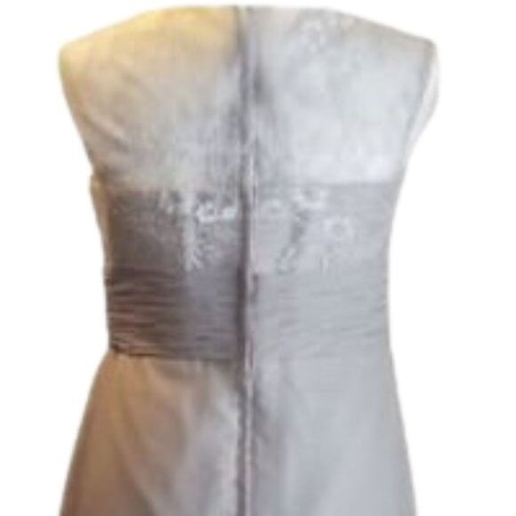Lovejoy Formal Light Gray Dress W/Jacket, Lace, Custom Made=4 See Measurements - Picture 5 of 6